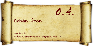 Orbán Áron névjegykártya