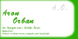 aron orban business card